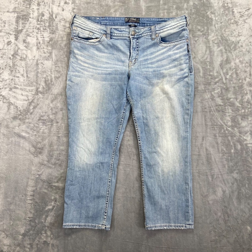 Silver Jeans Co Suki Capri Women's Size 21 Blue Denim